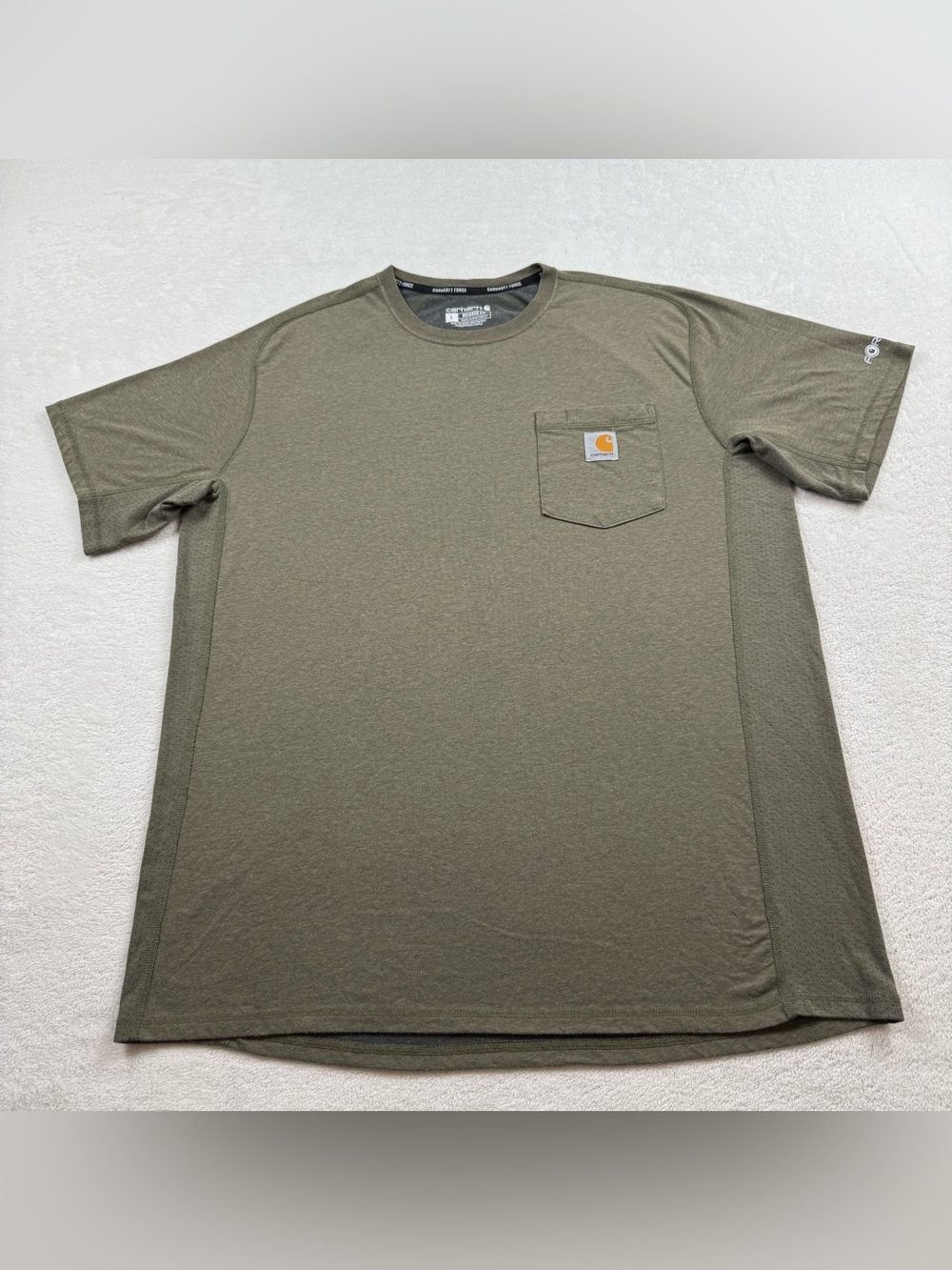 Carhartt Olive Crew Neck Short Sleeve Pocket Tee